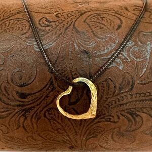 Floating Gold plated Heart Pendant Necklace